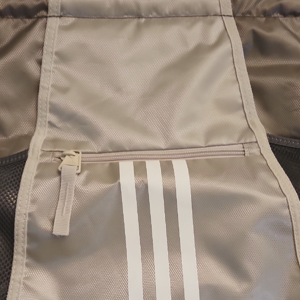 Adidas Metallic Gray Drawstring Backpack - image 3